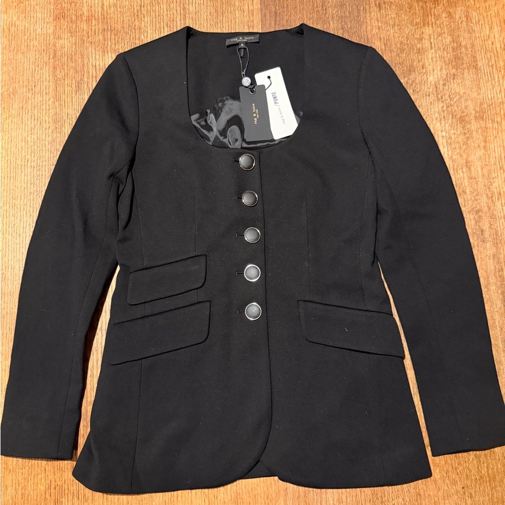 Rag & Bone Black Women's Blazer with Button Detail